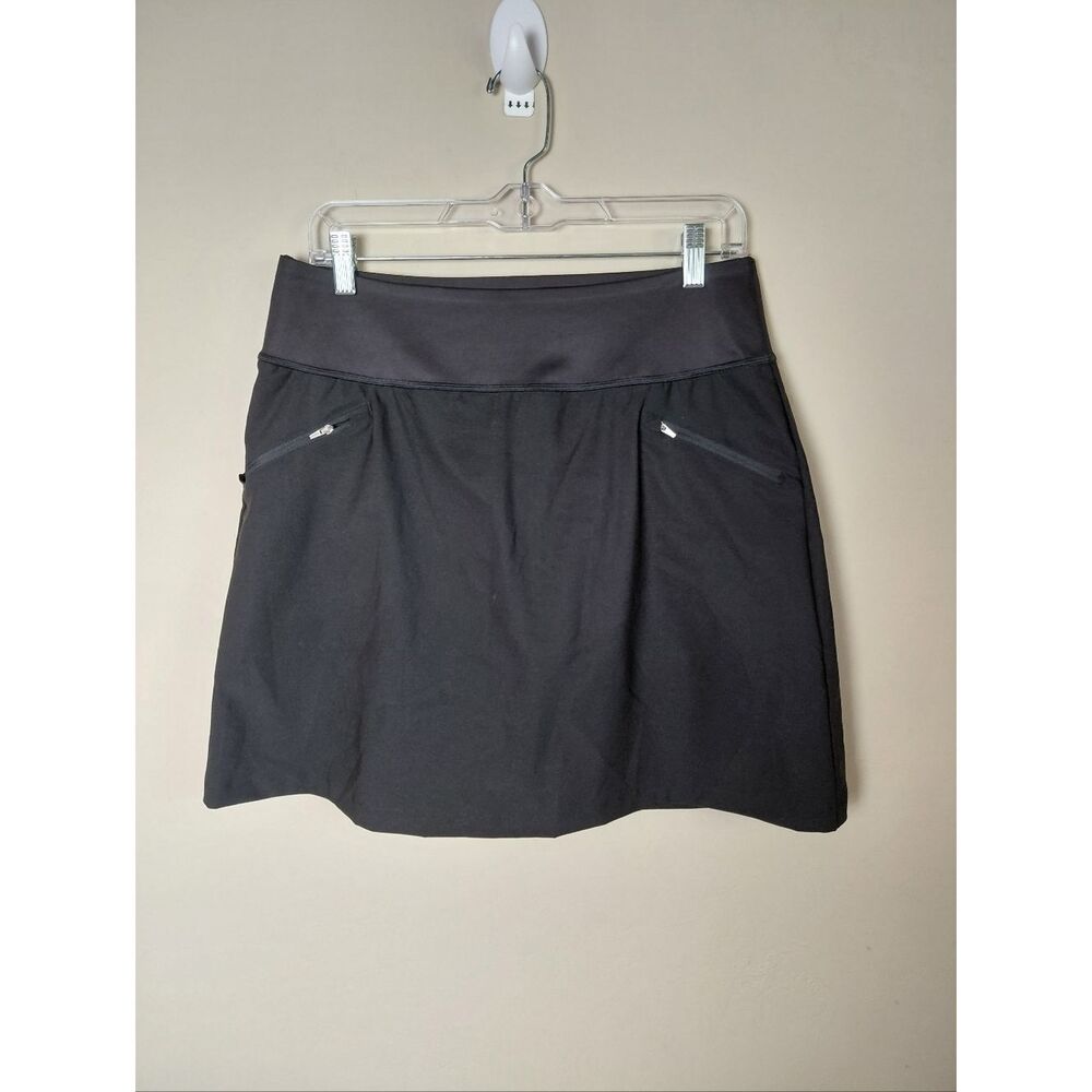 Puma SE Way 1 Skort Women's‎ L Black Front  Zip Pockets Large